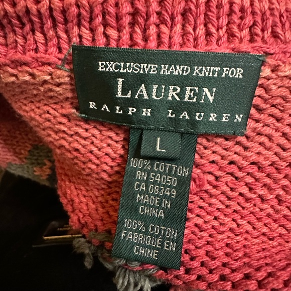 Ralph Lauren western Vintage Handknit Southwest Sweater Cardigan size Large - Picture 3 of 11